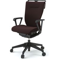 【設置込】イトーキ コセールチェア ハイバック ループ肘付 ハンガー付 樹脂脚 ブラウン×ホワイト×ブラウン 1脚（直送品）