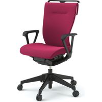 【設置込】イトーキ コセールチェア ハイバック ループ肘付 ハンガー付 樹脂脚 レッド×ホワイト×レッド 1脚（直送品）