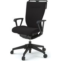 【設置込】イトーキ コセールチェア ハイバック ループ肘付 ハンガー付 樹脂脚 ブラック×ホワイト×ブラック 1脚（直送品）