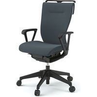 【設置込】イトーキ コセールチェア ハイバック ループ肘付 ハンガー付 樹脂脚 オフブラック×ホワイト×オフブラック 1脚（直送品）