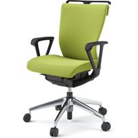 【設置込】イトーキ コセールチェア ローバック ループ肘付 ハンガー付 アルミ脚 モスグリーン×ホワイト×モスグリーン 1脚（直送品）