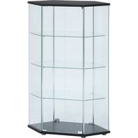 不二貿易 ガラスコレクションコーナーケース 幅780×奥行390×高さ1200mm ブラック 99487 1台（直送品）