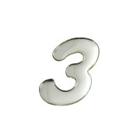 光 シルバーメタル文字 「3」 天地60mm×1mm SM60ー3 SM60-3 1個（直送品）