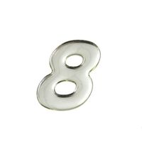 光 シルバーメタル文字 「8」 天地60mm×1mm SM60ー8 SM60-8 1個（直送品）