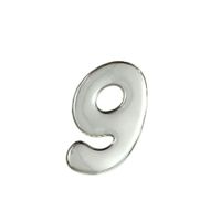 光 シルバーメタル文字 「9」 天地60mm×1mm SM60ー9 SM60-9 1個（直送品）