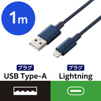 ライトニングケーブル アルミコネクタ耐久仕様 USB（A）オス-Lightningオス MPA-UALPS エレコム