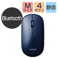 エレコム BlueLEDマウス/薄型/Bluetooth対応/4ボタン/ポーチ付/ブルー M-TM10BBBU 1個