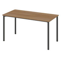 アスクル マルチワークテーブル 幅1400×奥行700×高さ720mm ダークウッド天板・ブラック脚 1台（2梱包）  オリジナル（わけあり品）