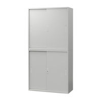 Netforce イーセンブリー 引戸書庫 3段 2台 幅880×奥行400mm グレー EA-8840-3H3H-AW-GY 1セット（直送品）