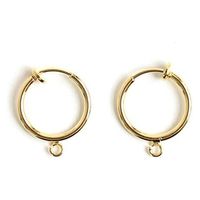 日本紐釦貿易(Nippon Chuko) 日本紐釦貿易 カン付フープイヤリング 5組入り 15mm ゴールド KE182-G　3袋（直送品）