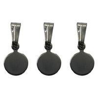 日本紐釦貿易 台付ペンダント金具 丸 10個入り W7×H15mm ブラックニッケル KE206-BN（直送品）