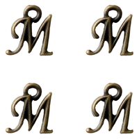 日本紐釦貿易(Nippon Chuko) 日本紐釦貿易 イニシャルチャーム M アンティークゴールド W9×H9mm 5個入 KE768（直送品）