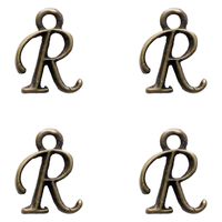 日本紐釦貿易(Nippon Chuko) 日本紐釦貿易 イニシャルチャーム R アンティークゴールド W8×H9mm 5個入 KE770（直送品）