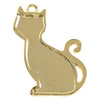 日本紐釦貿易(Nippon Chuko) 日本紐釦貿易 ペンダントトップ ネコ 3個入り W24×H30mm ゴールド KE789-G　5袋（直送品）