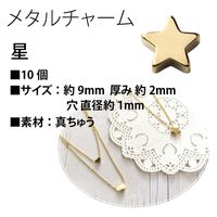 日本紐釦貿易(Nippon Chuko) 日本紐釦貿易 メタルチャーム 星 10個入り 9mm アンティークゴールド KE865-AG　5袋（直送品）