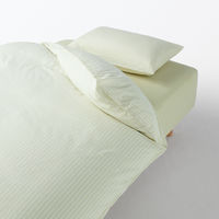 無印良品 乾きやすい ベッド用 カバー3点セット S シングルサイズ用 グリーンストライプ 良品計画