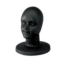 アズワン マネキンヘッド 黒 顔付き 63-5724-54 1個（直送品）