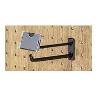 アズワン 有孔パネル用樹脂製2段フック ブラック 5cm 値札ホルダー付き 10本組 63-5725-44 1組(10本)（直送品）