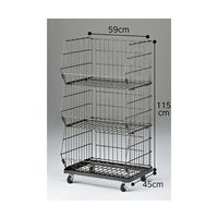 アズワン ジャンブルバスケット W59cm3段 スチールクリアワイド 63-5728-19 1台（直送品）