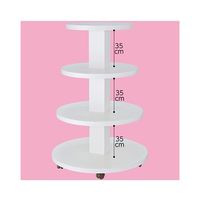 アズワン 多段式ラウンドディスプレー台 4段 白 新仕様 63-5727-10 1台（直送品）