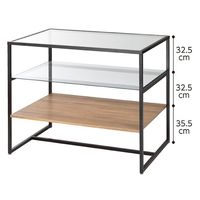 アズワン 3段テーブルH100cm ブラック トロッコ無 63-5728-45 1台（直送品）