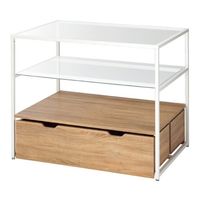 アズワン 3段テーブルH100cm ホワイト トロッコ有 63-5728-46 1台（直送品）