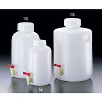 サンプラテック PE広口下口活栓付瓶 5L 02095 1本 64-3684-77（直送品）