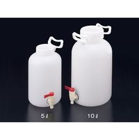 サンプラテック PE取手付広口下口活栓瓶 両手 10L 06522 1本 64-3684-89（直送品）