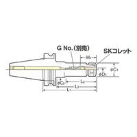 日研工作所 高圧センタースルー型スリムチャック BT40-SK13C-150 1式 62-3637-98（直送品）