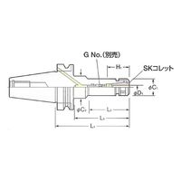 日研工作所 フランジスルー型スリムチャック BT50-SK10F-105 1式 62-3638-87（直送品）