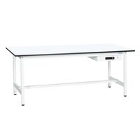 サカエ 軽量作業台(KAタイプ/均等耐荷重180kg/メラミン天板/H740mm/固定式/キャビネット付) KAー097AMW 1台（直送品）