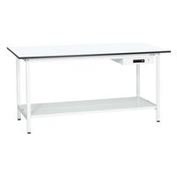 軽量作業台(KADタイプ/均等耐荷重180kg/メラミン天板/H900mm/固定式/キャビネット・中板付) KADー096ATMW 1台（直送品）