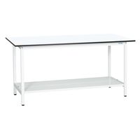 サカエ 軽量作業台(KADタイプ/均等耐荷重180kg/メラミン天板/H900mm/固定式/中板付) KADー097TMW 1台（直送品）