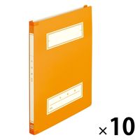 プラス 年組氏名 スクール フラットファイル A4タテ オレンジ 79348 1セット（10冊）