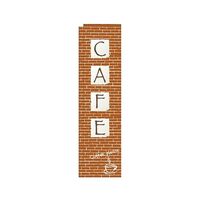 のぼり屋工房 CAFE レンガ スリムのぼり 5079 1枚 62-7061-50（直送品）