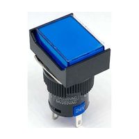 共立電子産業 照光式プッシュスイッチ 長方形 オルタネイト 青色 24V 65-9645-04 1個（直送品）