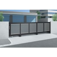 四国化成建材 ユニットラインGA2型電動式 H1400 開口幅18000 アルミ 格子 両引き UGA2-T14ES18WBK 1個（直送品）