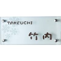 四国化成建材 表札 ガラスタイプ 柄有り サイズW220xH100 NP-GL1B-2 1個（直送品）