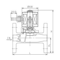 ヨシタケ レッドマン SCSダイヤフラム型電磁弁(フランジ・通電開・DC24V) DP-18D-32A 1個 64-4029-59（直送品）