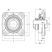 旭精工 鋳鉄製インサート軸受ユニット UGF210 1セット(3個入)（直送品）