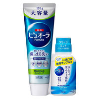 【数量限定】大容量 薬用ピュオーラ マイルドハーブ 170g+ミニ洗口液80mL付き 花王 歯磨き粉 虫歯・口臭・歯肉炎予防