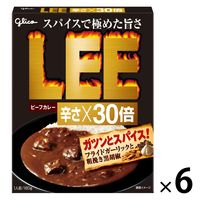 【セール】グリコ LEE（リー）ビーフカレー 辛さ×30倍 180g・1人前 1セット（6個）レトルト