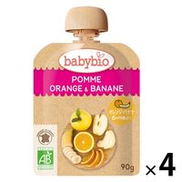 【6ヶ月頃から】ベビービオ・有機ベビースムージー アップル・オレンジ・バナナ 90g 4個 ミトク