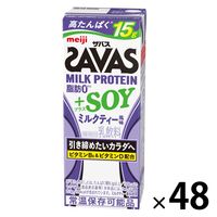 プロテイン ザバス （SAVAS） MILK PROTEIN（ミルクプロテイン） 脂肪0+SOYミルクティー 48本 明治