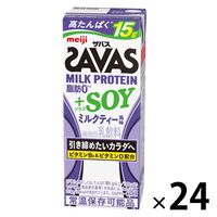 プロテイン ザバス （SAVAS） MILK PROTEIN（ミルクプロテイン） 脂肪0+SOYミルクティー 24本 明治