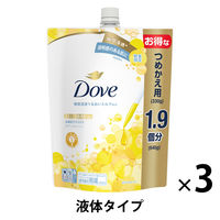 ダヴ（Dove） ボディウォッシュ（ボディソープ） さらさら透明感 つめかえ大容量 640g 1セット（1個×3） 【液体】