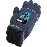 小野商事 綿特軍手 杢カラー ブラック×ネイビー 2本編 AG106 1セット(10双)