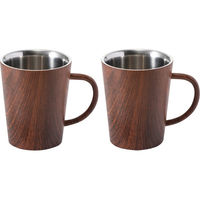 山勝 美濃陶苑 ウッドデザイン 二重マグペア 24-7316-025 1箱（直送品）