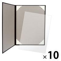 ササガワ 証書ファイル A4 レザー調 焦茶栗 10-6002 1セット(1冊×10)