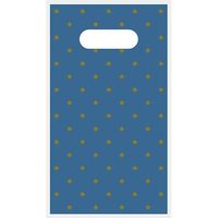 包む 持ち手付きビニールBAG フロスト ステラ(星柄) 10枚入 ネイビー TV005 1個